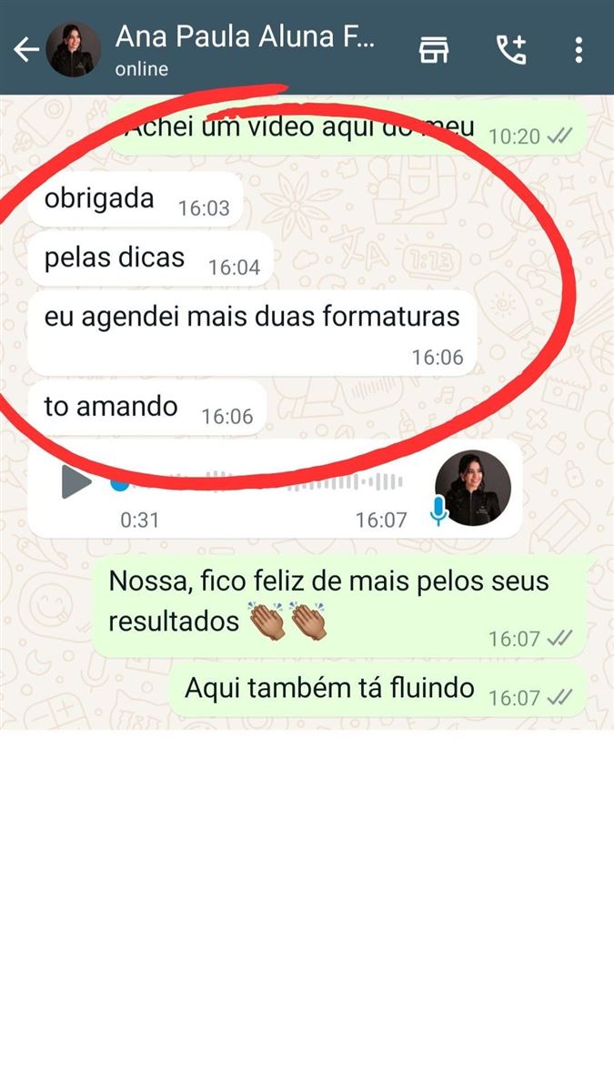Print de depoimento